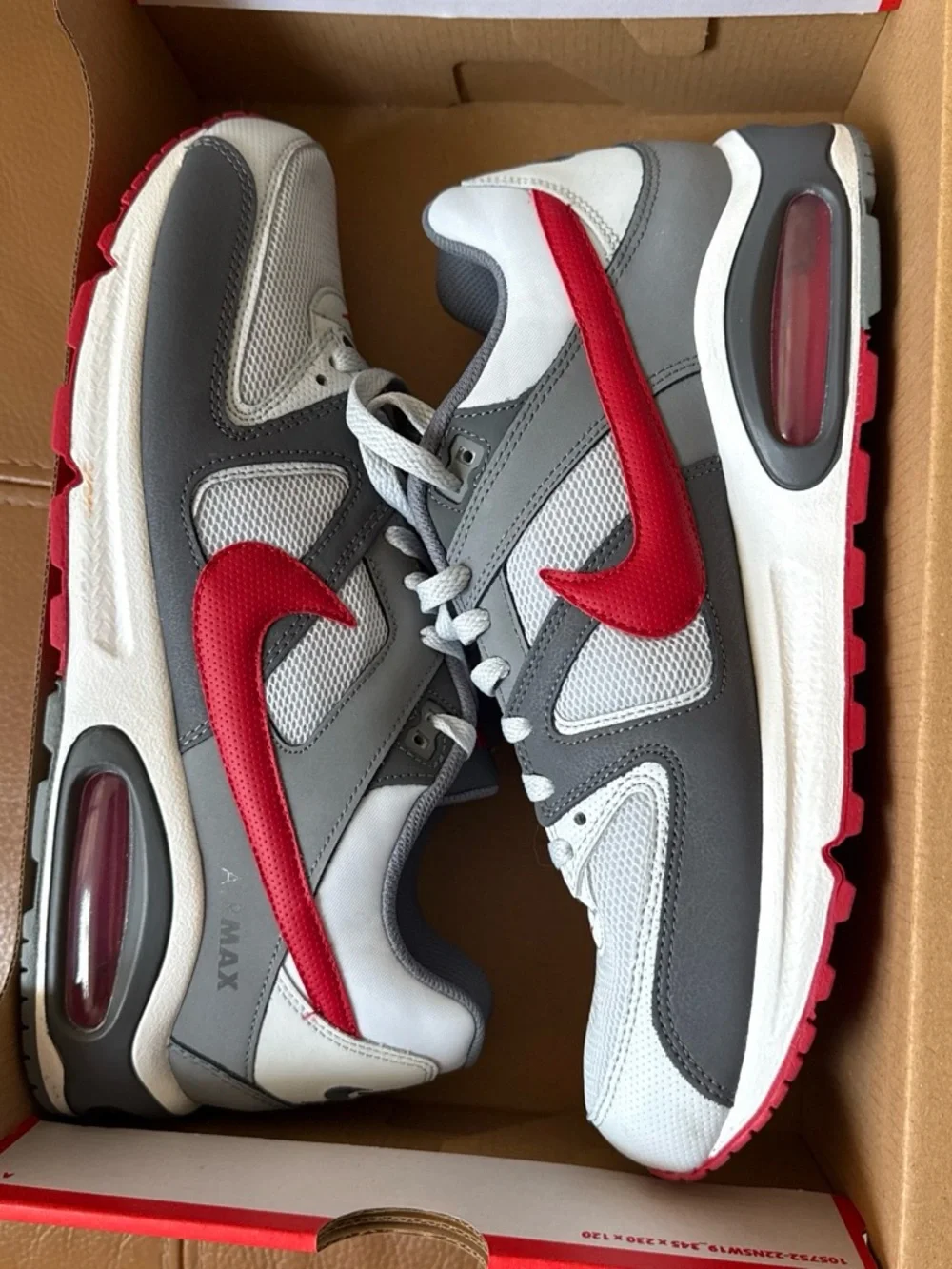 Nike Men’s Gray, White and Red Athletic Sneakers